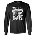 thumbnail image 1 of Shop4Ever Men's Thinking of You Voodoo Doll Halloween Long Sleeve Shirt Large Black, 1 of 5