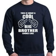 thumbnail image 1 of Shop4Ever Men's This Is What A Cool Big Brother Looks Like Crewneck Sweatshirt Large Navy, 1 of 5