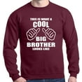 thumbnail image 1 of Shop4Ever Men's This Is What A Cool Big Brother Looks Like Crewneck Sweatshirt XXX-Large Maroon, 1 of 5