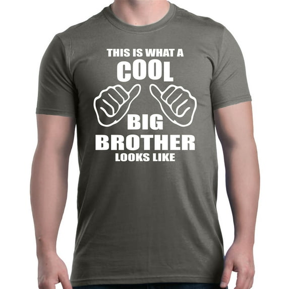 Shop4Ever Men's This Is What A Cool Big Brother Looks Like Graphic T-shirt Large Charcoal