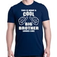 thumbnail image 1 of Shop4Ever Men's This Is What A Cool Big Brother Looks Like Graphic T-shirt XXX-Large Navy, 1 of 5
