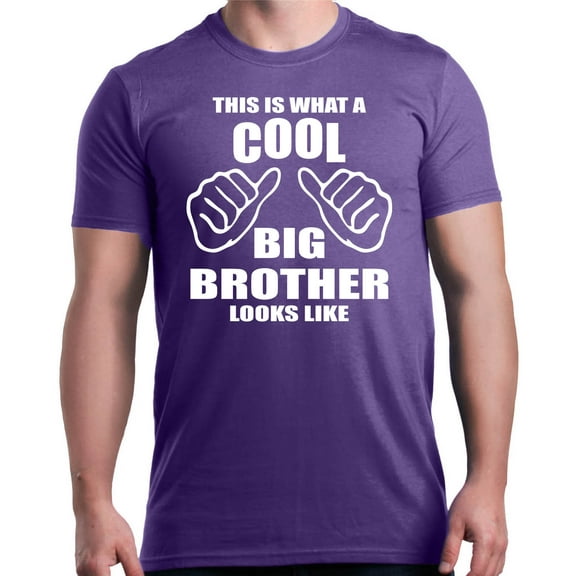 Shop4Ever Men's This Is What A Cool Big Brother Looks Like Graphic T-shirt XXXX-Large Purple