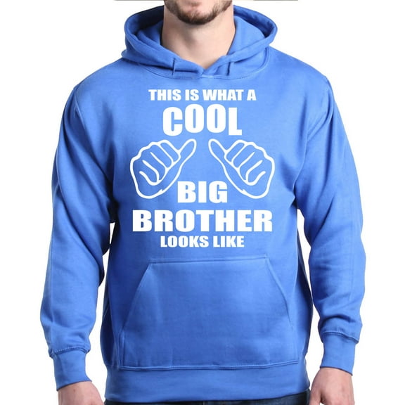 Shop4Ever Men's This Is What A Cool Big Brother Looks Like Hooded Sweatshirt Hoodie X-Large Royal Blue