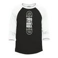 thumbnail image 1 of Shop4Ever Men's This is How I Roll Skateboard Funny Skateboarding Raglan Baseball Shirt XXX-Large Black/White, 1 of 4