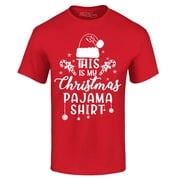 Shop4Ever Men's This is My Christmas Pajama Shirt Graphic T-shirt Large Red