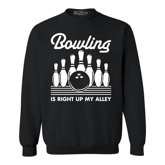 Shop4Ever Men's This is My Spare Shirt Funny Bowling Crewneck Sweatshirt Medium Black