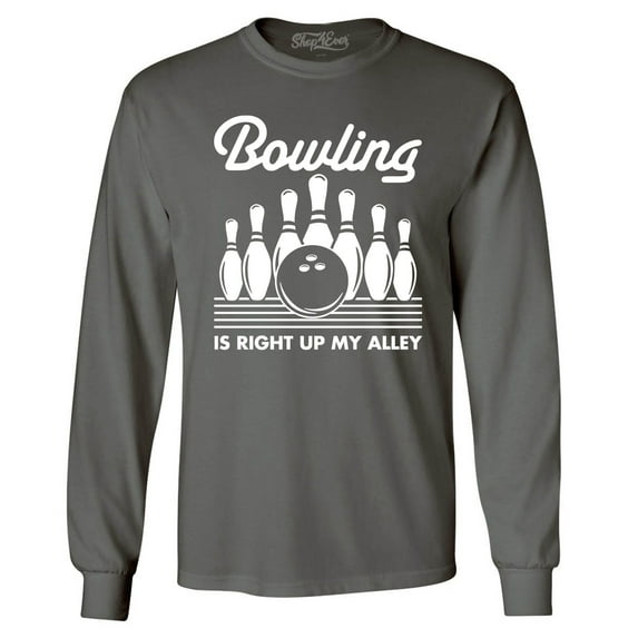 Shop4Ever Men's This is My Spare Shirt Funny Bowling Long Sleeve Shirt Medium Charcoal