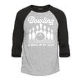thumbnail image 1 of Shop4Ever Men's  This is My Spare Shirt Funny Bowling Raglan Baseball Shirt Small Heather Grey/Black, 1 of 3