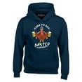 thumbnail image 1 of Shop4Ever Men's Time to Get Basted Thanksgiving Turkey Hooded Sweatshirt Hoodie Large Navy, 1 of 5