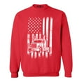 thumbnail image 1 of Shop4Ever Men's Trucker American Flag USA Crewneck Sweatshirt XX-Large Red, 1 of 5