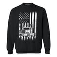 thumbnail image 1 of Shop4Ever Men's Trucker American Flag USA Crewneck Sweatshirt XXX-Large Black, 1 of 5