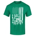 thumbnail image 1 of Shop4Ever Men's Trucker American Flag USA Graphic T-shirt XXX-Large Kelly, 1 of 5