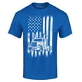 thumbnail image 1 of Shop4Ever Men's Trucker American Flag USA Graphic T-shirt XXX-Large Royal Blue, 1 of 5