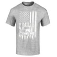 thumbnail image 1 of Shop4Ever Men's Trucker American Flag USA Graphic T-shirt XXXXX-Large Sports Grey, 1 of 5