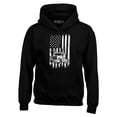 thumbnail image 1 of Shop4Ever Men's Trucker American Flag USA Hooded Sweatshirt Hoodie XX-Large Black, 1 of 5