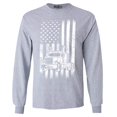 thumbnail image 1 of Shop4Ever Men's Trucker American Flag USA Long Sleeve Shirt XX-Large Sports Grey, 1 of 5