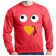 thumbnail image 1 of Shop4Ever Men's Turkey Face Thanksgiving Crewneck Sweatshirt Small Red, 1 of 5
