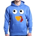 thumbnail image 1 of Shop4Ever Men's Turkey Face Thanksgiving Hooded Sweatshirt Hoodie Large Royal Blue, 1 of 5