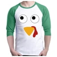 thumbnail image 1 of Shop4Ever Men's Turkey Face Thanksgiving Raglan Baseball Shirt XXX-LargeWhite/Kelly, 1 of 5
