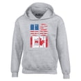 thumbnail image 1 of Shop4Ever Men's US EH American Canadian Flag Humor Hooded Sweatshirt Hoodie Large Sports Grey, 1 of 5
