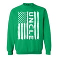 thumbnail image 1 of Shop4Ever Men's Uncle American Flag Crewneck Sweatshirt Large Irish Green, 1 of 5