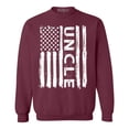 thumbnail image 1 of Shop4Ever Men's Uncle American Flag Crewneck Sweatshirt Large Maroon, 1 of 5