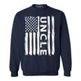 thumbnail image 1 of Shop4Ever Men's Uncle American Flag Crewneck Sweatshirt Medium Navy, 1 of 5