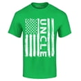 thumbnail image 1 of Shop4Ever Men's Uncle American Flag Graphic T-shirt Large Irish Green, 1 of 5