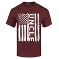 thumbnail image 1 of Shop4Ever Men's Uncle American Flag Graphic T-shirt Small Maroon, 1 of 5