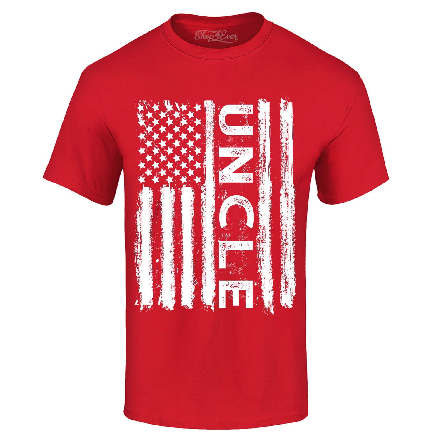 Camiseta Uncle American Flag Shop4ever - Carbón Vegetal XXX-Large, Algodón, Impresa En USA, Regalo Para Tíos