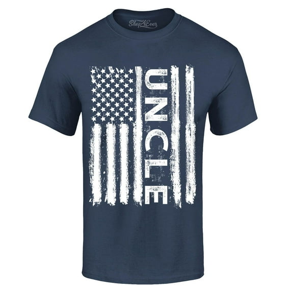 Shop4Ever Men's Uncle American Flag Graphic T-shirt XXXX-Large Navy