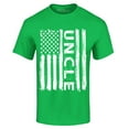 thumbnail image 1 of Shop4Ever Men's Uncle American Flag Graphic T-shirt XXXXX-Large Irish Green, 1 of 5