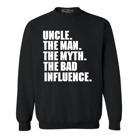 Shop4Ever Men's Uncle The Man The Myth The Legend Crewneck Sweatshirt X-Large Black