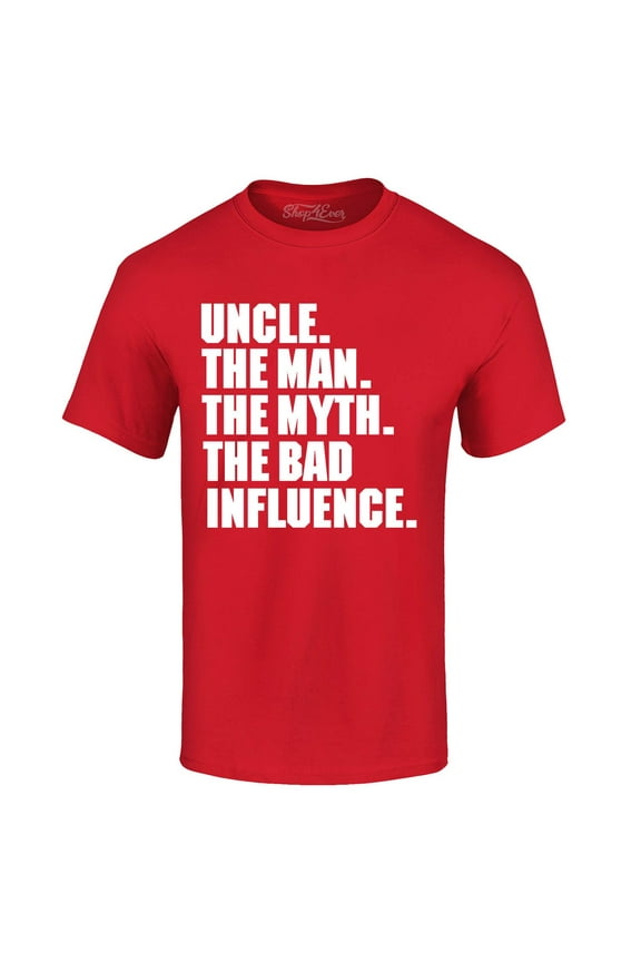 Men's Uncle The Man The Myth The Legend  Graphic T-shirt Large Red