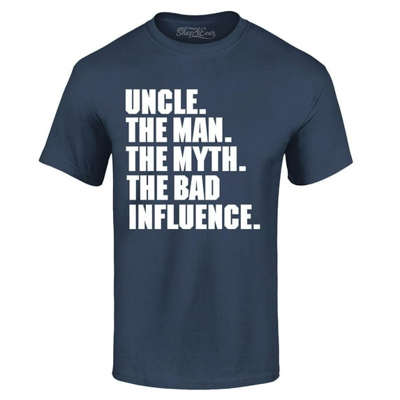 Shop4Ever Men's Uncle The Man The Myth The Legend Graphic T-shirt Medium Navy