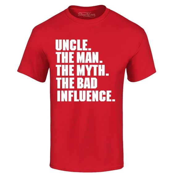 Shop4Ever Men's Uncle The Man The Myth The Legend Graphic T-shirt XXX-Large Red
