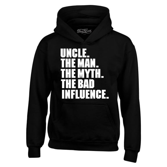 Shop4Ever Men's Uncle The Man The Myth The Legend  Hooded Sweatshirt Hoodie X-Large Black