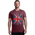 thumbnail image 1 of Shop4Ever Men's Union Jack British Flag UK Graphic T-shirt Medium Maroon, 1 of 5