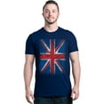thumbnail image 1 of Shop4Ever Men's Union Jack British Flag UK Graphic T-shirt Medium Navy, 1 of 5