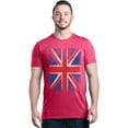 thumbnail image 1 of Shop4Ever Men's Union Jack British Flag UK Graphic T-shirt Small Heliconia Pink, 1 of 5