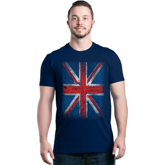 Shop4Ever Men's Union Jack British Flag UK Graphic T-shirt XX-Large Navy