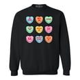 thumbnail image 1 of Shop4Ever Men's Valentine's Day Candy Hearts Conversation Heart Crewneck Sweatshirt XX-Large Black, 1 of 5