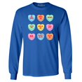 thumbnail image 1 of Shop4Ever Men's Valentine's Day Candy Hearts Conversation Heart Long Sleeve Shirt Small Royal Blue, 1 of 5