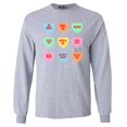 thumbnail image 1 of Shop4Ever Men's Valentine's Day Candy Hearts Conversation Heart Long Sleeve Shirt Small Sports Grey, 1 of 5