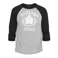 thumbnail image 1 of Shop4Ever Men's Village Witch Spooky Halloween Witches Raglan Baseball Shirt XXX-Large Heather Grey/Black, 1 of 4