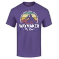 thumbnail image 1 of Shop4Ever Men's Waymaker My God Isaiah 42:16 Graphic T-shirt Large Purple, 1 of 5