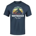 thumbnail image 1 of Shop4Ever Men's Waymaker My God Isaiah 42:16 Graphic T-shirt XX-Large Navy, 1 of 5