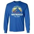 thumbnail image 1 of Shop4Ever Men's Waymaker My God Isaiah 42:16 Long Sleeve Shirt Medium Royal Blue, 1 of 5