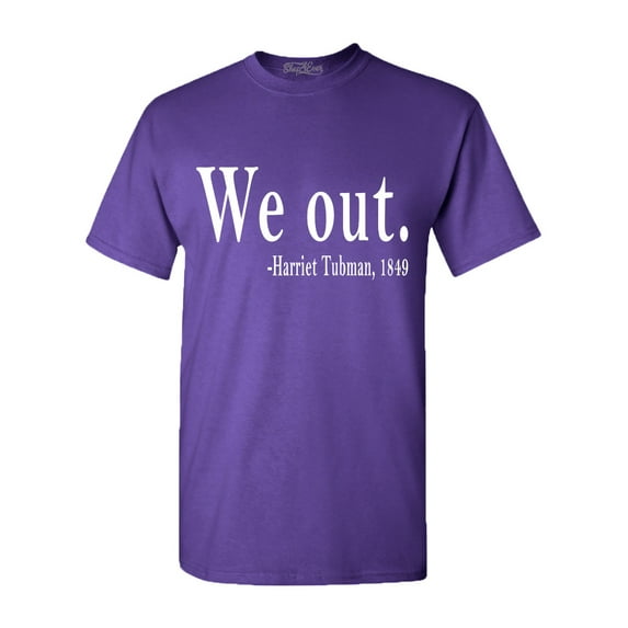 Shop4Ever Men's We Out. Harriet Tubman, 1849 Graphic T-shirt Large Purple