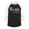 thumbnail image 1 of Shop4Ever Men's We Out. Harriet Tubman, 1849 Raglan Baseball Shirt Large Black/White, 1 of 4